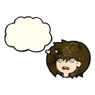 cartoon shocked expression with thought bubble N8