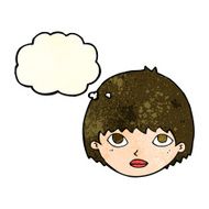 cartoon girl staring with thought bubble N3