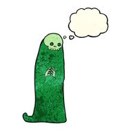 cartoon halloween ghoul with thought bubble N3