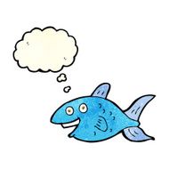 cartoon fish with thought bubble N26