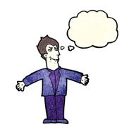 cartoon vampire man with open arms thought bubble N4