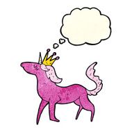 cartoon unicorn with thought bubble N10