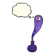 cartoon halloween ghost in bottle with thought bubble N6