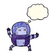 cartoon alien with thought bubble N4