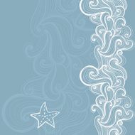 Background waves and starfish maritime pattern