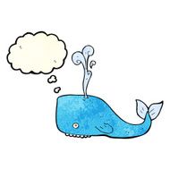 cartoon whale with thought bubble N10