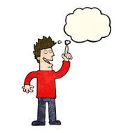 cartoon man with great new idea thought bubble N4