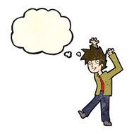 cartoon excited boy with thought bubble N46