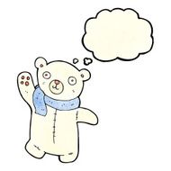 cute cartoon polar teddy bear with thought bubble N3