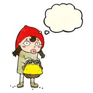 little red riding hood cartoon with thought bubble N3