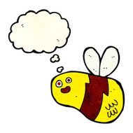 cartoon bee with thought bubble N9
