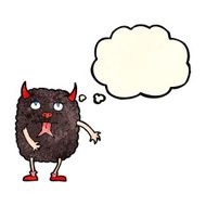 funny cartoon monster with thought bubble N10