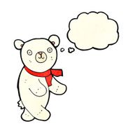 cute cartoon polar teddy bear with thought bubble N4