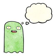 funny cartoon ghost with thought bubble N21