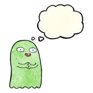 funny cartoon ghost with thought bubble N22