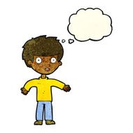 cartoon happy man with thought bubble N133