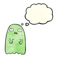 funny cartoon ghost with thought bubble N23