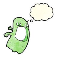 funny cartoon ghost with thought bubble N25