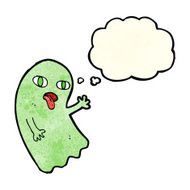 funny cartoon ghost with thought bubble N27