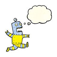 cartoon terrified robot with thought bubble N4