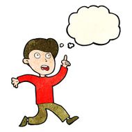 cartoon boy panicking with thought bubble N6