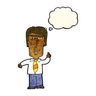 cartoon grumpy boss with thought bubble N3
