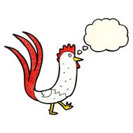 cartoon cockerel with thought bubble N8