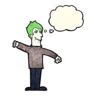 cartoon vampire man with thought bubble N38
