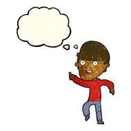 cartoon happy man with thought bubble N135