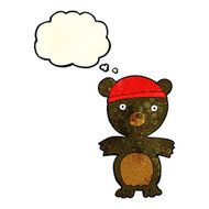 cartoon cute black bear with thought bubble N23