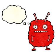 cartoon funny alien monster with thought bubble N3