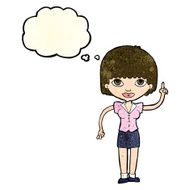 cartoon woman with idea thought bubble N73