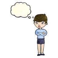 Cartoon Annoyed Woman With Thought Bubble N56