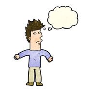 cartoon confused man with thought bubble N14
