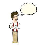 cartoon annoyed man with thought bubble N27