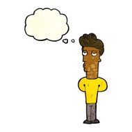 cartoon bored man with thought bubble N13