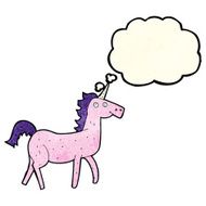 cartoon unicorn with thought bubble N11