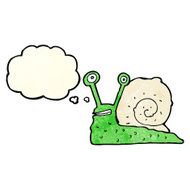 cartoon snail with thought bubble N10