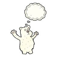 cartoon funny polar bear with thought bubble N4