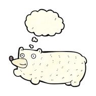 funny cartoon bear with thought bubble N11