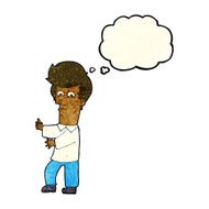 cartoon man gesturing wildly with thought bubble N4