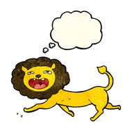 cartoon lion with thought bubble N4