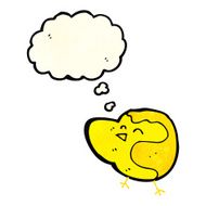 cartoon bird with thought bubble N89