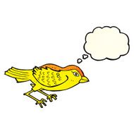 cartoon garden bird with thought bubble N12