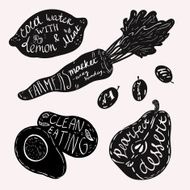 Lettering on fruits and vegetables