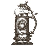 retro mug of beer on a white background sketch