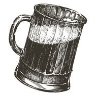mug of beer on a white background sketch