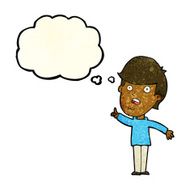 cartoon man asking question with thought bubble N15