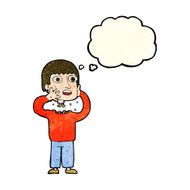 cartoon secret robot with thought bubble N3
