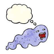 cartoon ghost with thought bubble N8